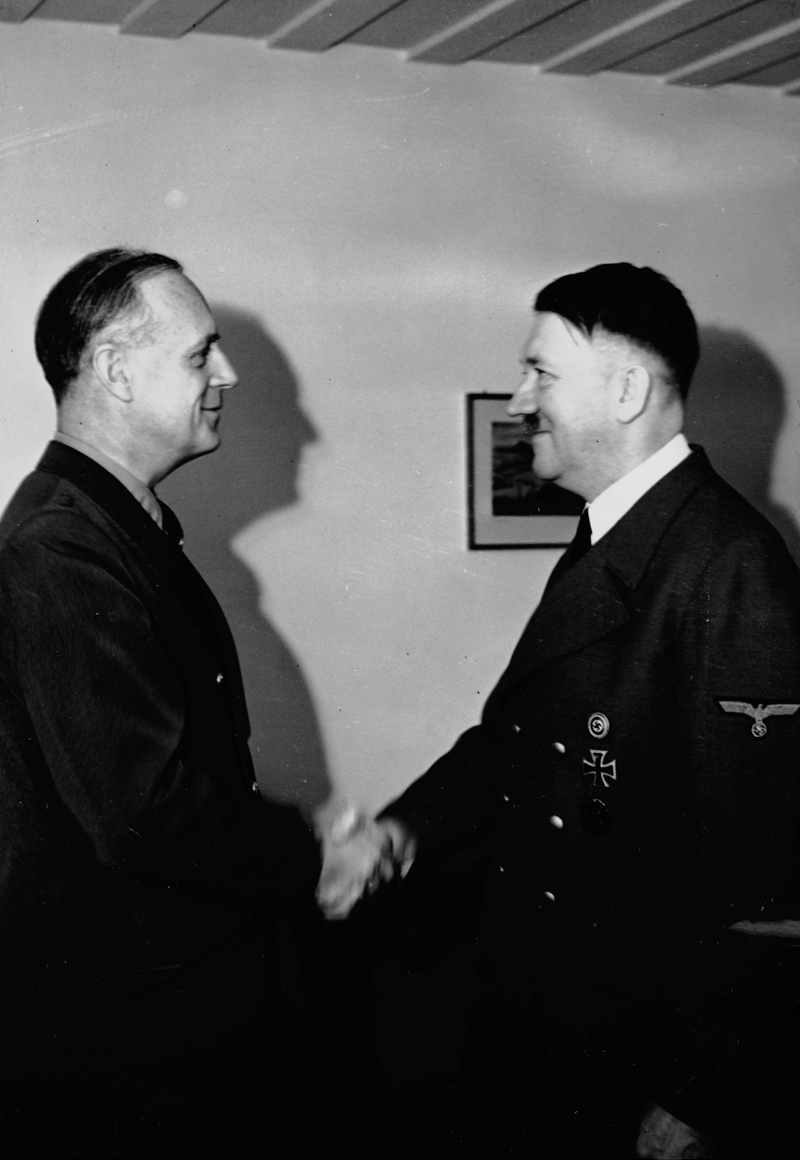 Joachim von Ribbentrop congratulates Adolf Hitler for his birthday